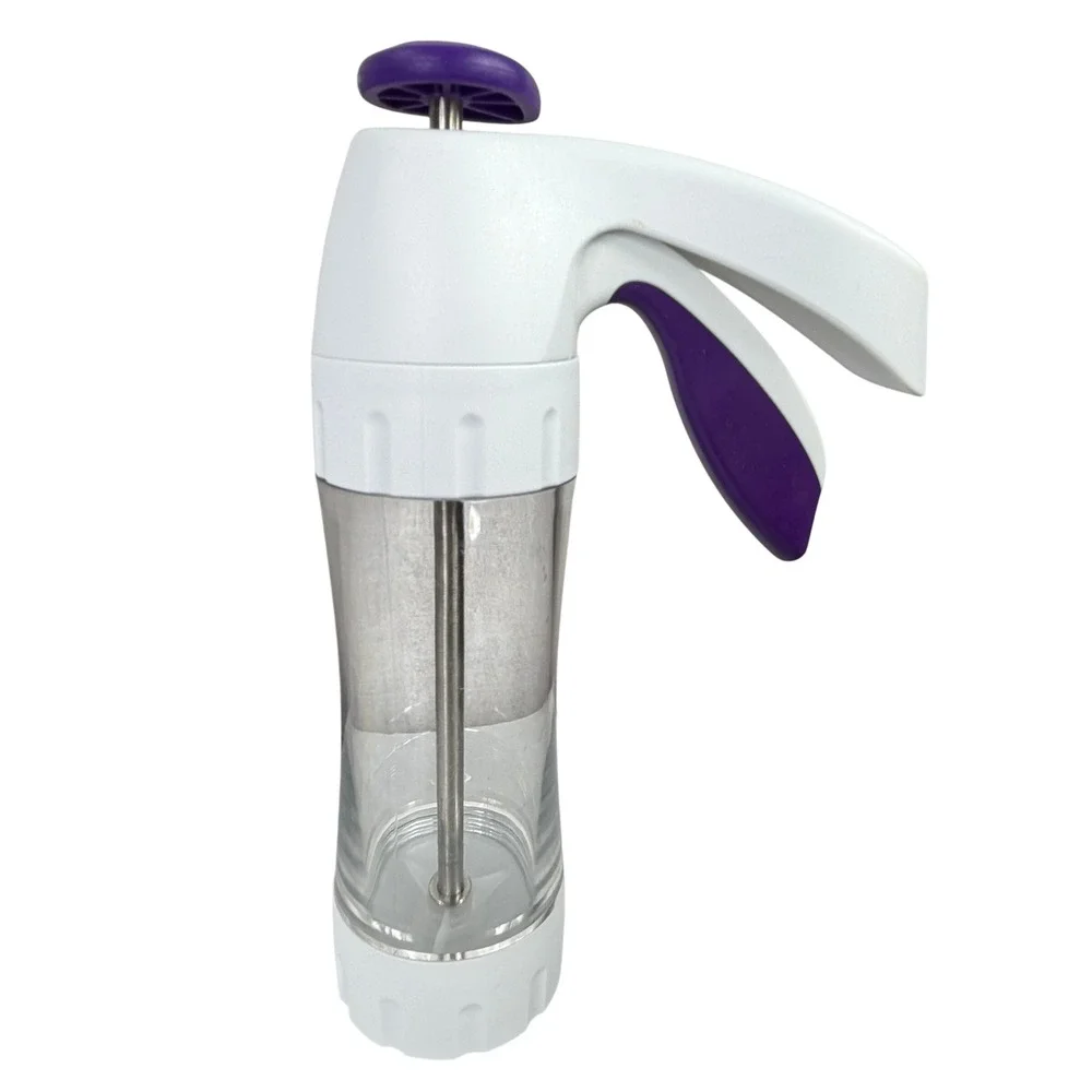 Wilton Simple Success Cookie Press‎ White Purple 12 Discs Trigger Handle